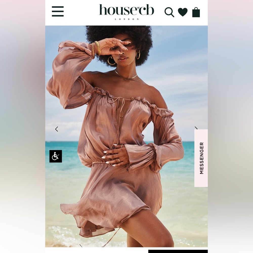 House of CB Dusty Rose Satin Off-Shoulder Mini Dress - Picture 3 of 9
